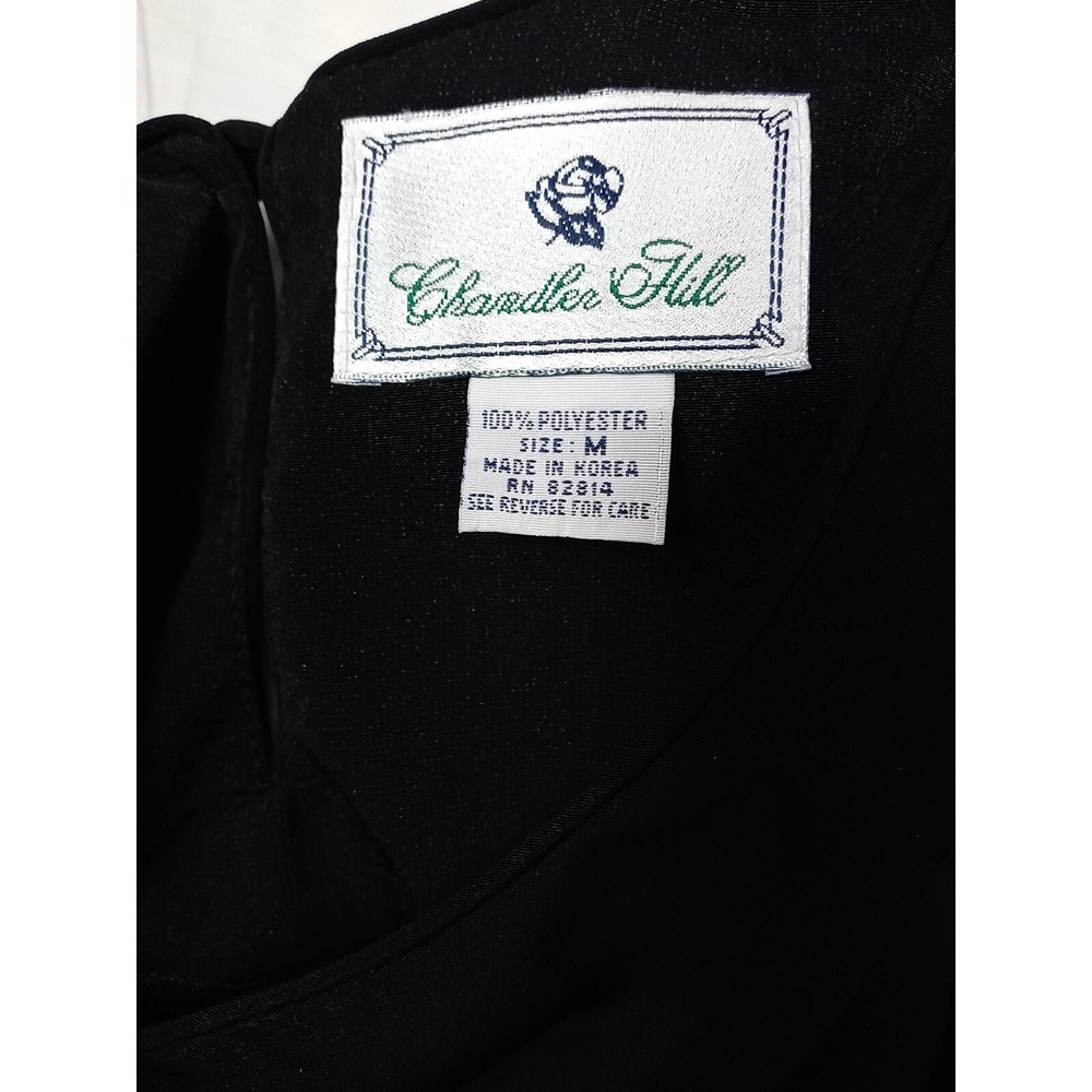 Vintage‎ Chandler Hill Blouse Women's Size Medium Black Top Short Sleeve Shirt - Picture 5 of 8